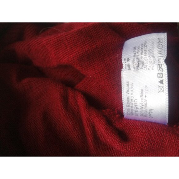 American Apparel Red Long Sleeve Crop Shirt Scoop Neck Size xs - Picture 2 of 4